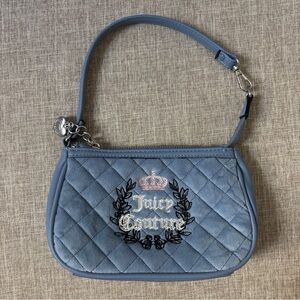 Juicy Couture royal couture mini wristlet pochette slate Blue  purse new